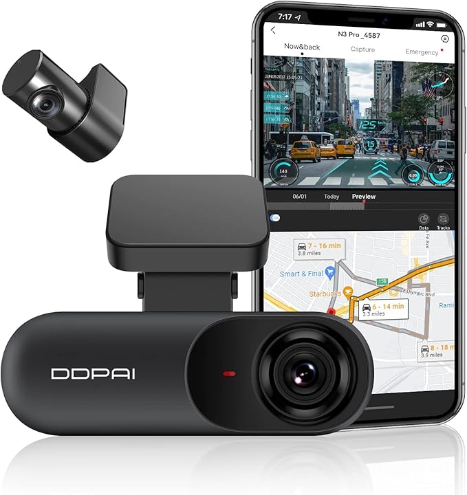 DDPAI N3 Pro GPS | 2.5K Dashbordkamera med Bakkamera