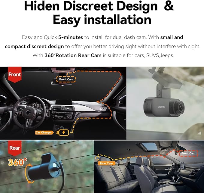 DDPAI N3 Pro GPS | 2.5K Dashbordkamera med Bakkamera
